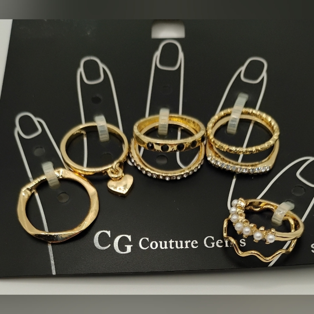 Jewlery Bundle Set 36 Bangels & An 8 Gold Ring Set Size 6 - Picture 3 of 4